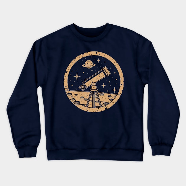 Astronomer - Telescope Retro Crewneck Sweatshirt by Signum